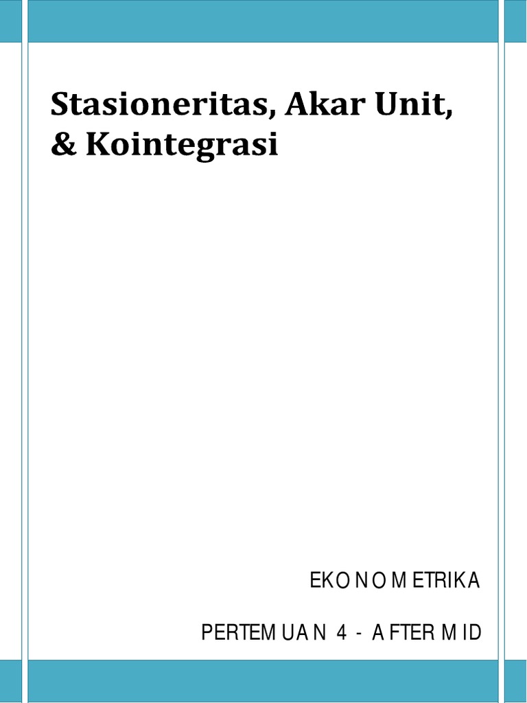 Ekonometri Pertemuan 4: After Mid | PDF
