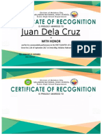 Subject Certificate of Recognition