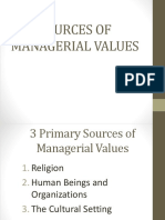 Sources of Managerial Values