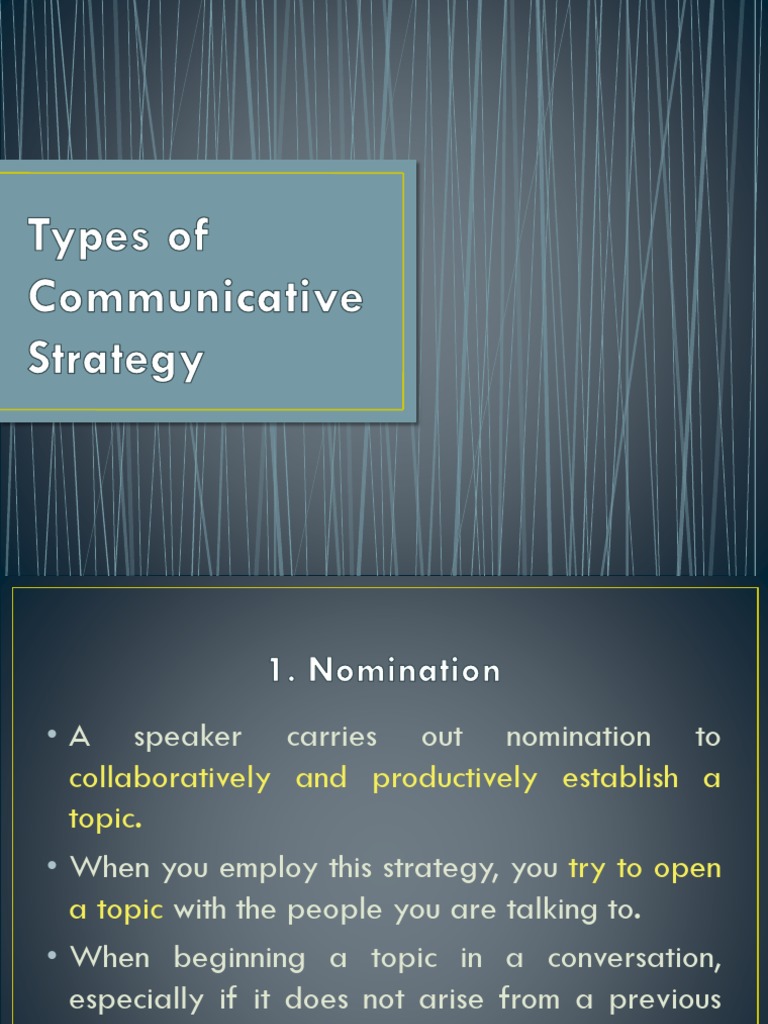 Types of Communicative Strategy | PDF | Conversation | Epistemology