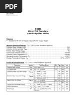 BC558 Silicon PNP Transistor Audio Amplifier, Switch: Features