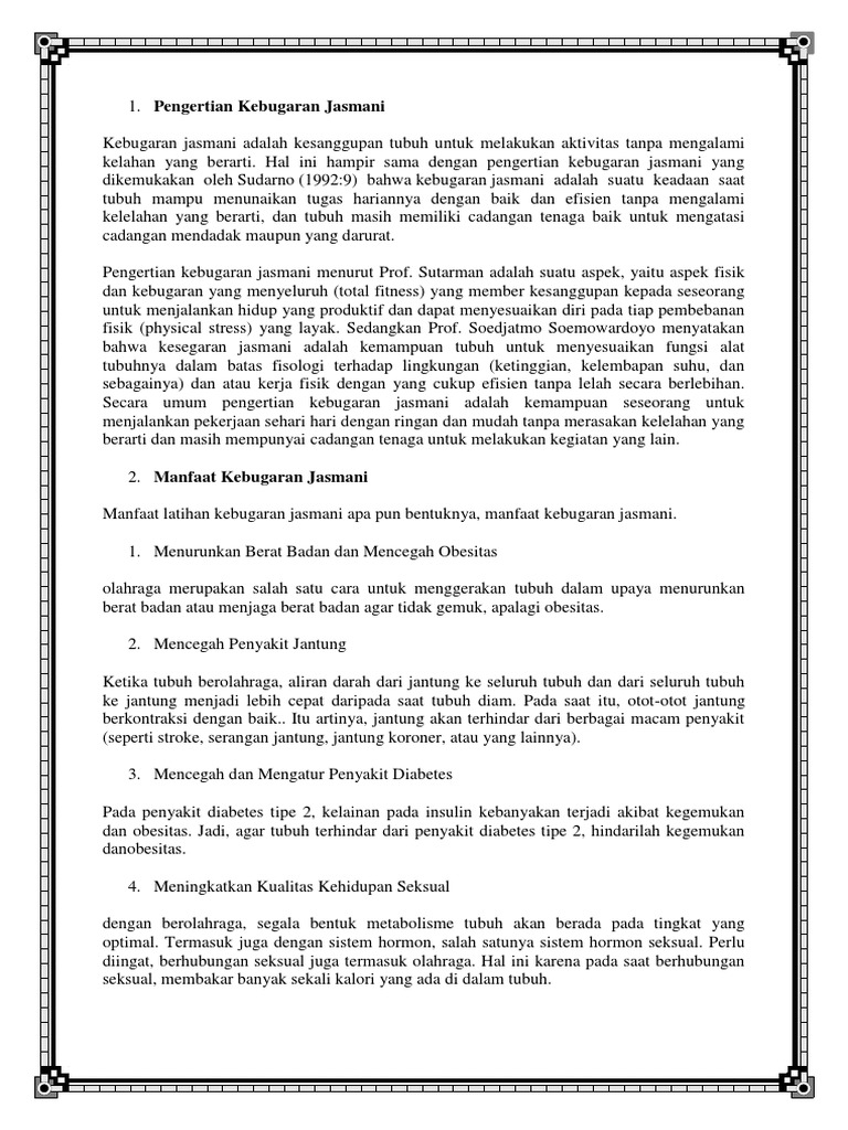 Pengertian Kebugaran Jasmani