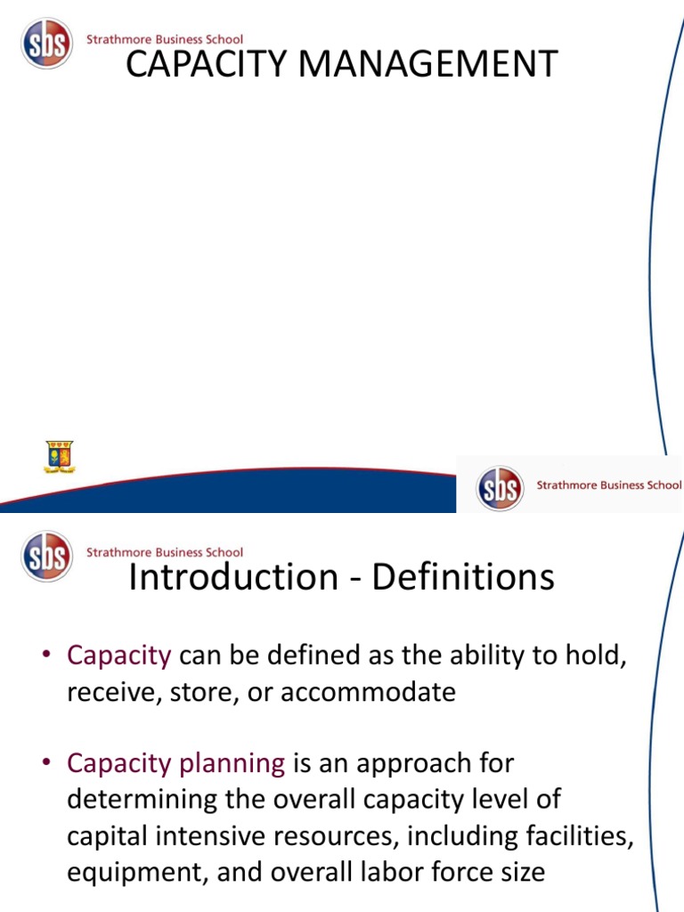 Capacity Management | PDF | Economies Of Scale | Capacity Utilization