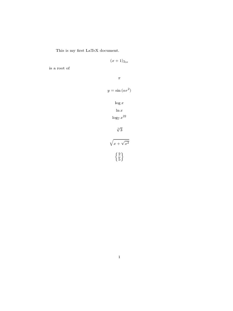 First LaTeX Document Example | PDF