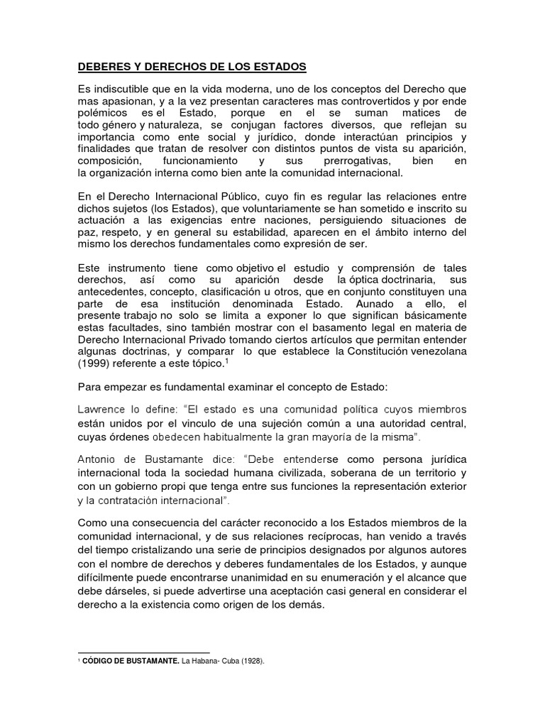 Deberes y Derechos de Los Estados | Descargar gratis PDF | Estado ...