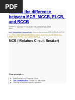 What Is The Difference Between MCB, MCCB, ELCB, and RCCB