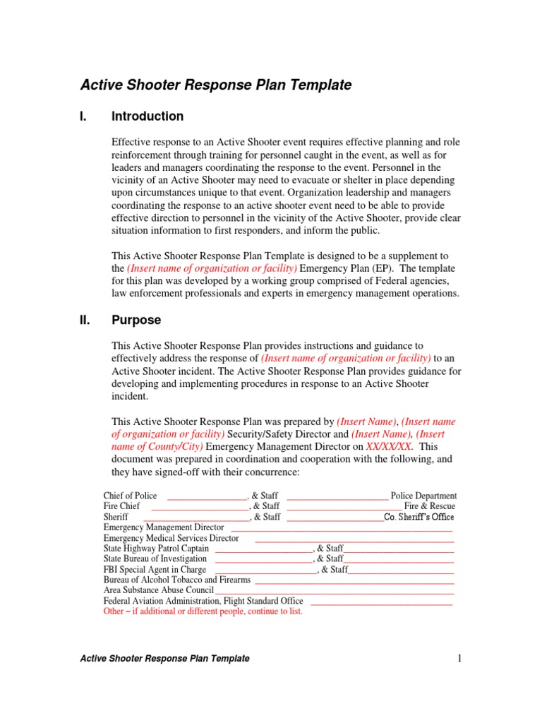 Active Shooter Plan Template PDF Emergency Management Emergency Active Shooter Plan Template PDF Emergency Management Emergency
