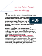 Tips Aman Dan Sehat Gemuk Dalam Satu Minggu