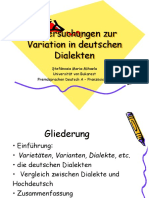 Untersuchungen Zur Variation in Deutschen Dialekten