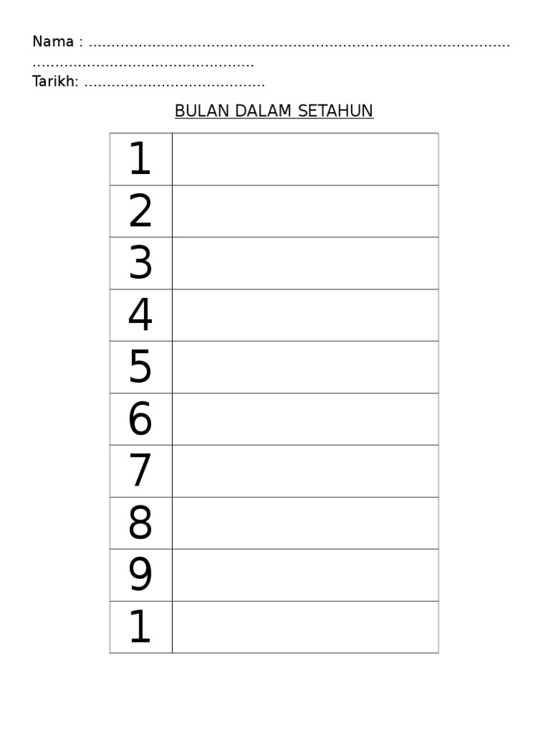 Latihan Bulan Dlm Setahun Cunnpaste Pdf