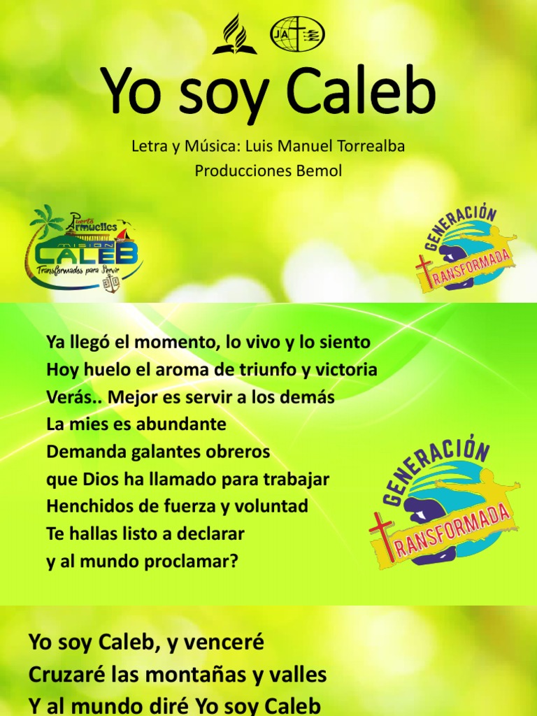 Yo Soy Caleb: Letra y Mensaje | PDF