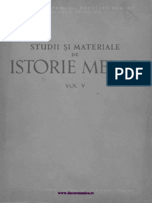 Studii Si Materiale Istorie Medie 05 1962