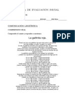 Prueba de Evaluación Inicial Infantil 5 Anos Comunicación Lingüística PDF