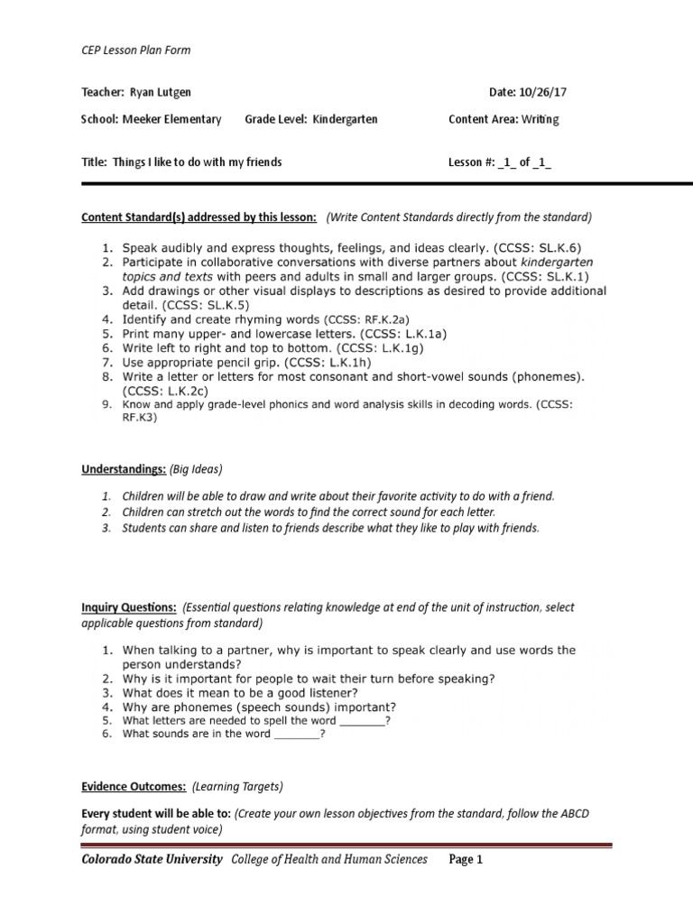 Lesson Plan For Friends | PDF | Lesson Plan | Educational Assessment