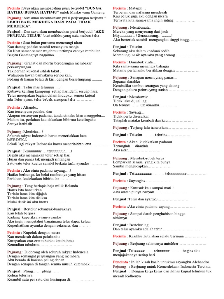 Puisi Berantai 3 Orang Koleksi Puisi