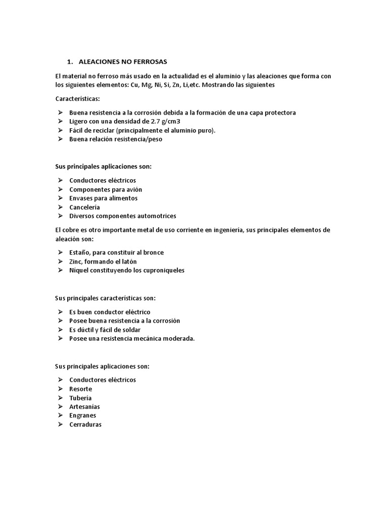 Aleaciones Ferrosas y No Ferrosas | PDF | Aleación | Hierro
