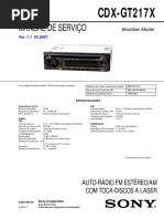 Manual Sony CDX-GT217X Ver. 1.1