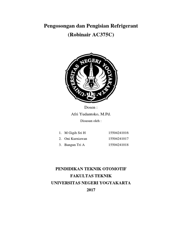 Praktik Pengisian Refrigerant AC375C | PDF | Teknologi & Rekayasa ...