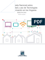 Encuesta Nacional Sobre Disponibilidad y Uso de Tecnologías de La Información en Los Hogares 2016. ENDUTIH. Diseño Muestral