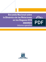 Encuesta Nacional Sobre La Dinámica de Las Relaciones en Los Hogares 2016. ENDIREH Informe Operativo