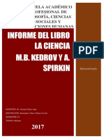 INFORME DEL LIBRO LA CIENCIA - M.B. KEDROV Y A.SPIRKIN