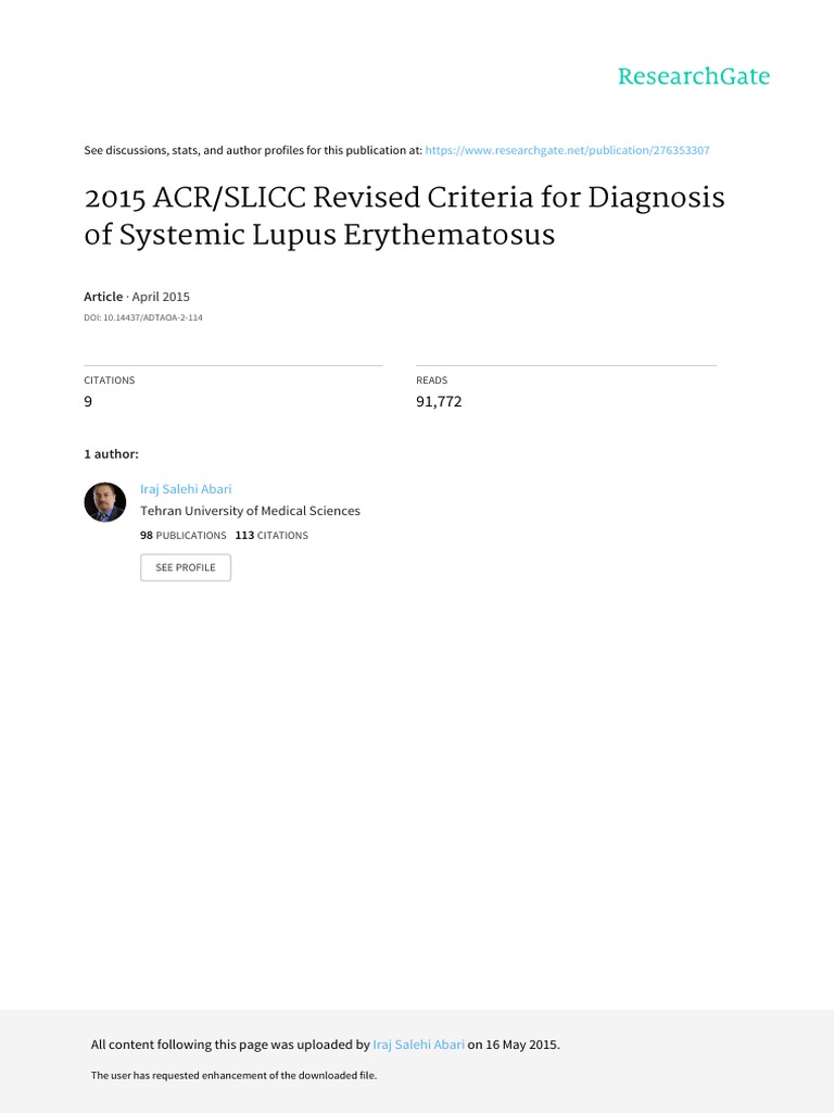 Sle Update | PDF | Immune System Disorders | Systemic Lupus Erythematosus