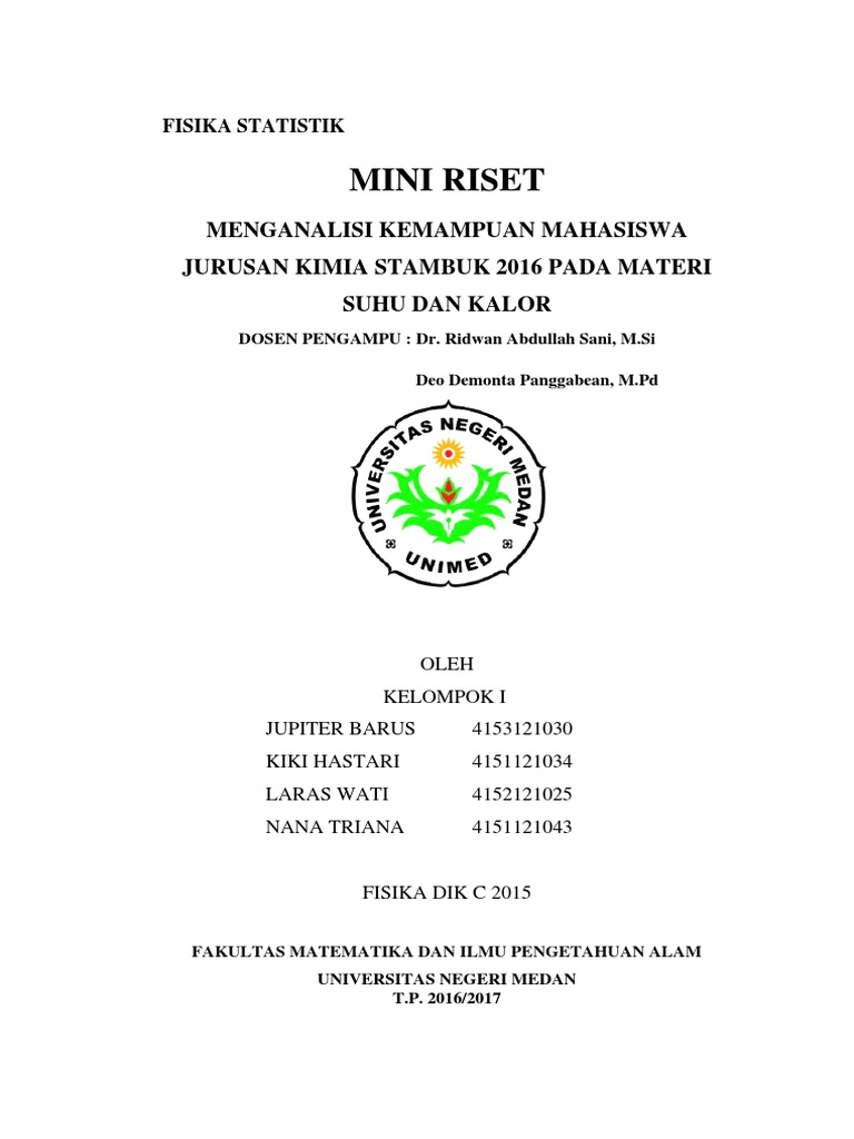 Laporan Mini Riset Kelompok 1 Fis Dik c 2015