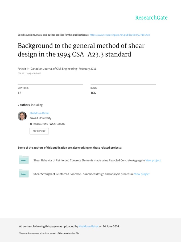 Background To The General Method of Shear Design | PDF | Stress ...