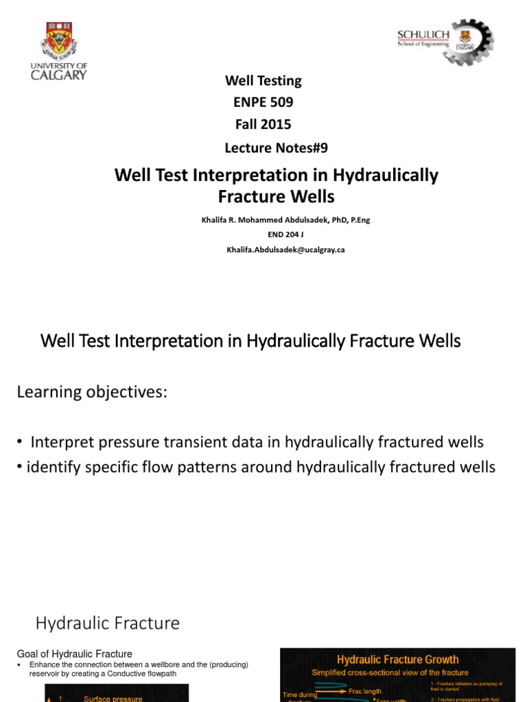 Well Test Analysis for Fractured Wells | PDF | Hydraulic Fracturing ...