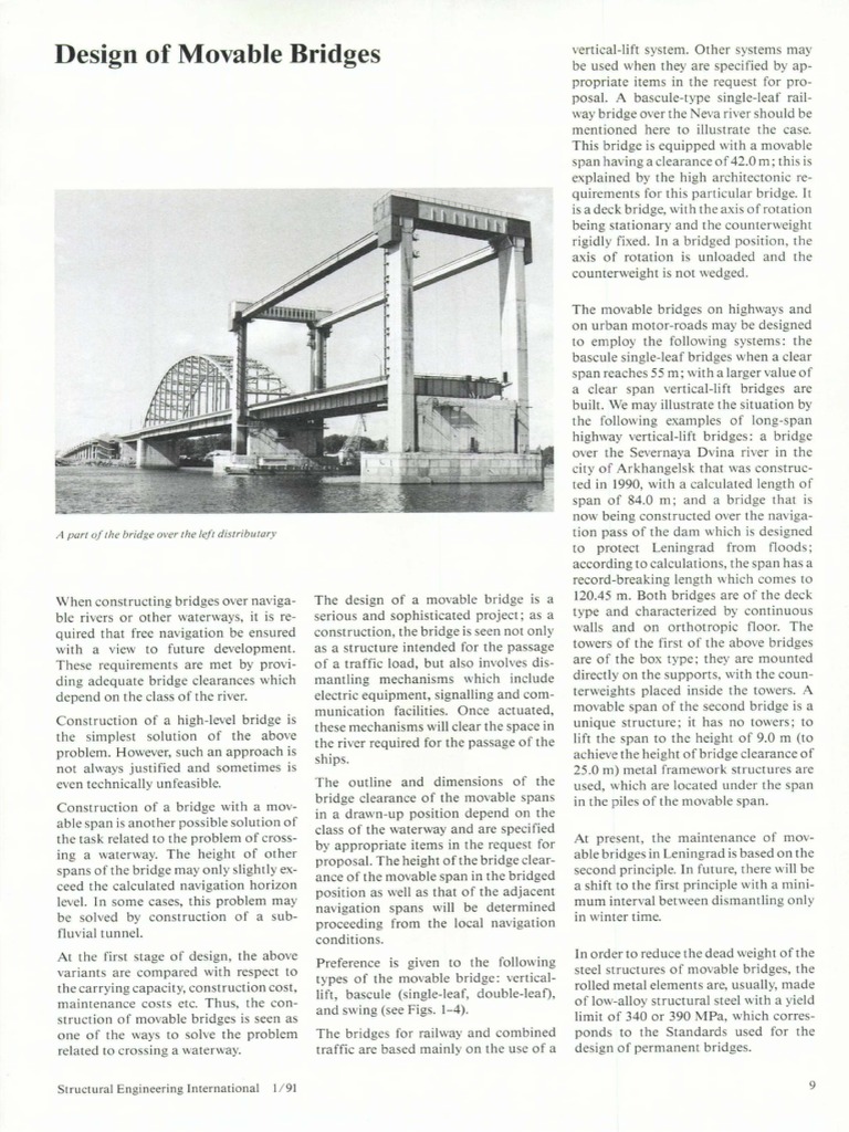 Movable Bridge Design and Mechanisms | PDF | Bridge | Elevator