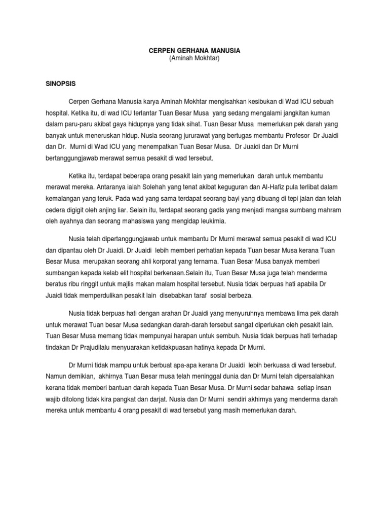 Cerpen Gerhana Manusia Pdf