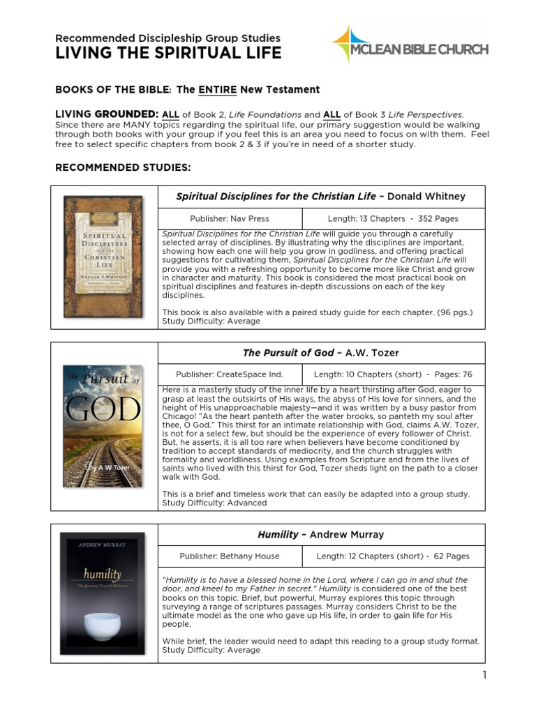 Recommended Spiritual Life Studies | PDF | God | Grace In Christianity