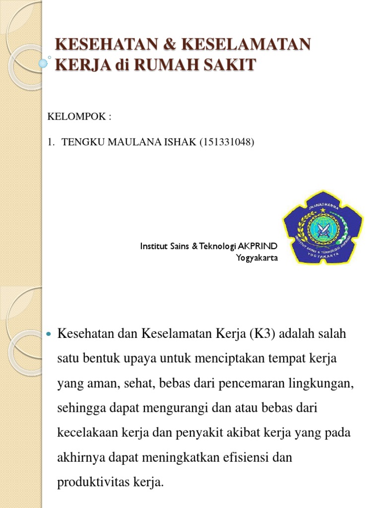 Kesehatan Dan Keselamatan Kerja Di Rumah Sakit - Sekitar Rumah