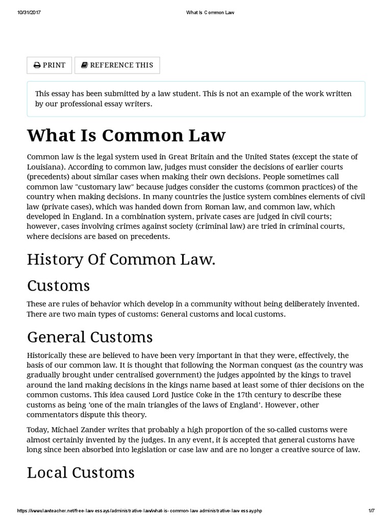 What is Common Law Precedent Common Law
