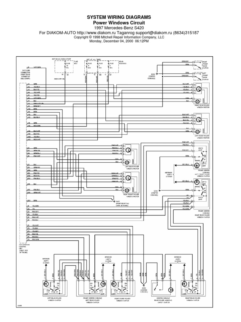 System Wiring Diagrams Power Windows Circuit PDF