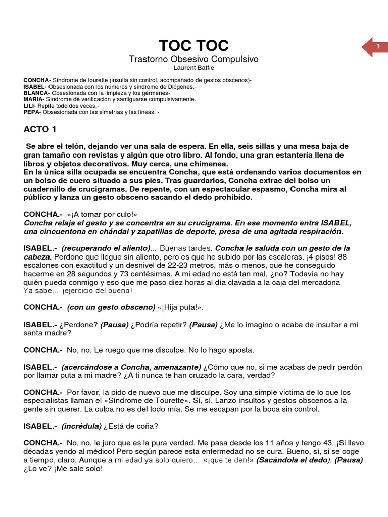 TOC TOC Version Mujeres | PDF | Desorden obsesivo compulsivo | Color