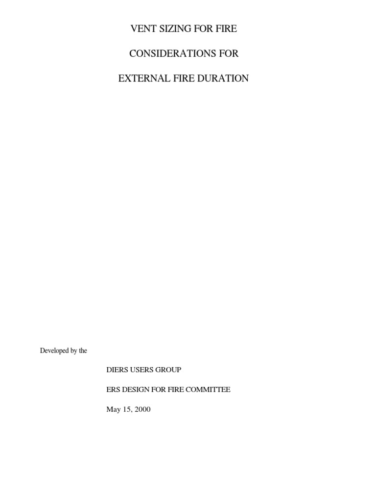Vent Sizing for External Fire Duration | PDF | Combustion | Leak