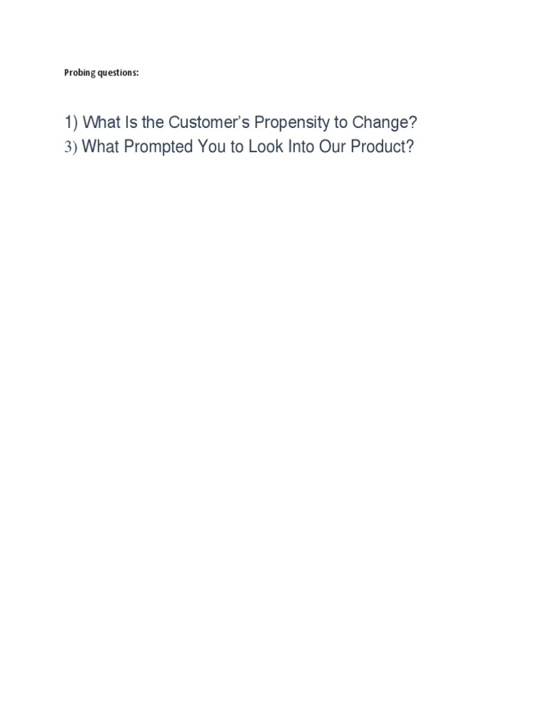 Customer Insights Through Probing Questions | PDF