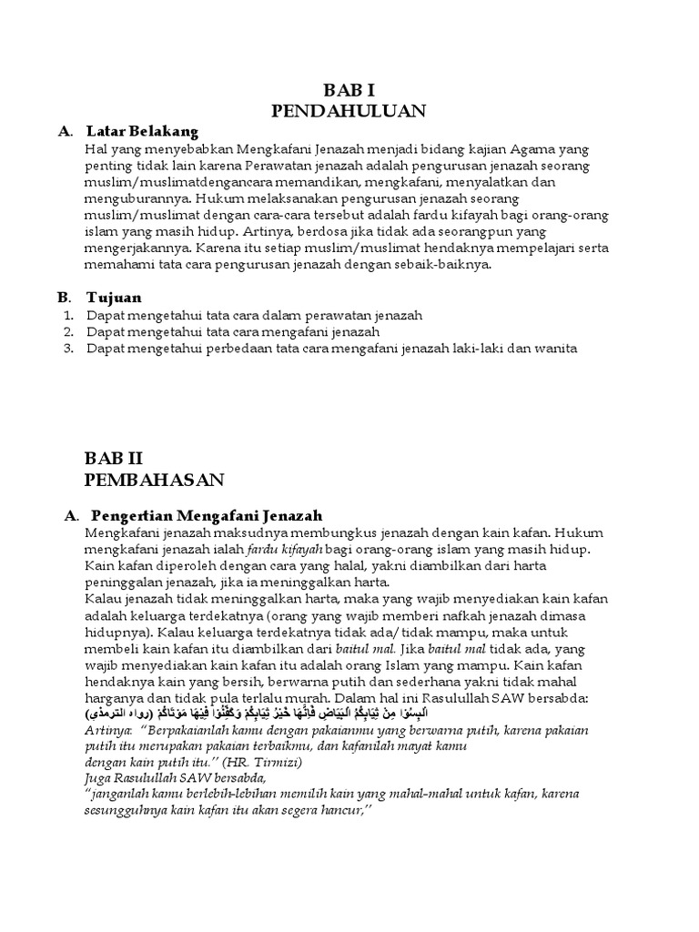Materi Mengkafani Jenazah Pdf
