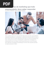 10 Perguntas de Marketing Que Todo Empreendedor Deve Saber Responder