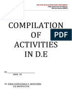 Compilation OF Activities in D.E: BY: Bsee-3B