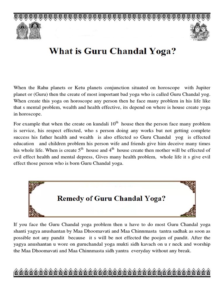 What Is Guru Chandal Yoga PDF Guru In Astrology