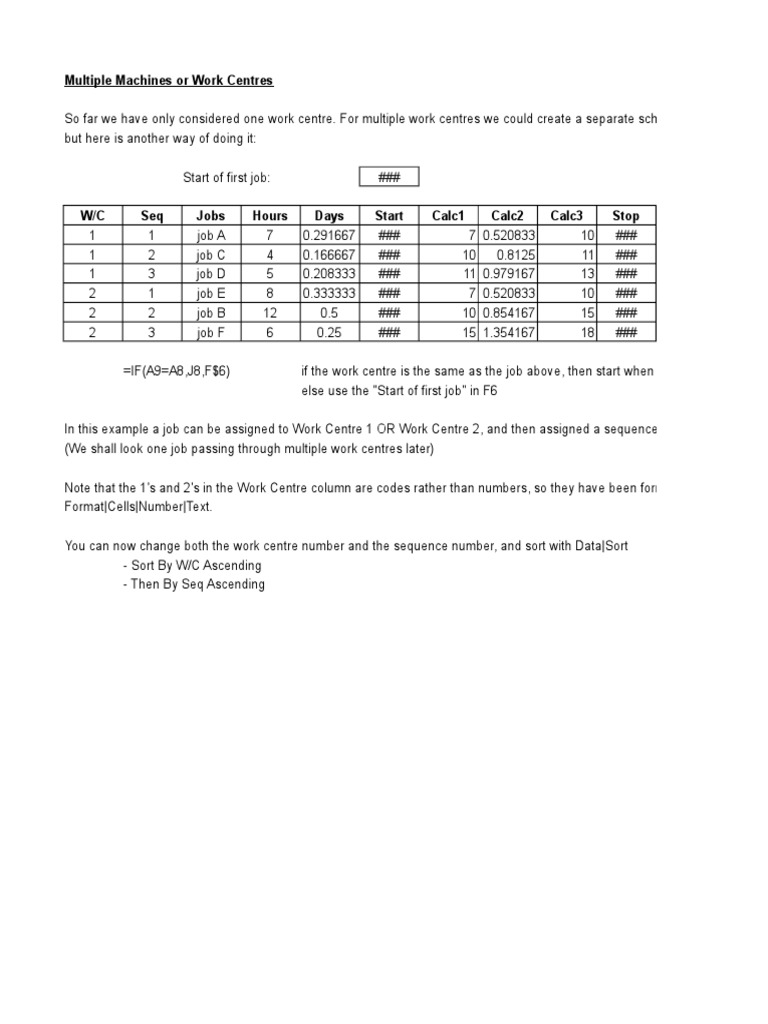Multiple Machines or Work Centres | PDF