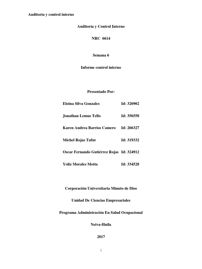 Auditoría y Control Interno | PDF | Auditoría financiera | Contralor