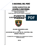 Silabo Accionar de La PNP en El Control Del Orden Publico