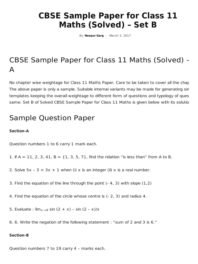 Set b Questions Maths  Trigonometric Functions  Equations
