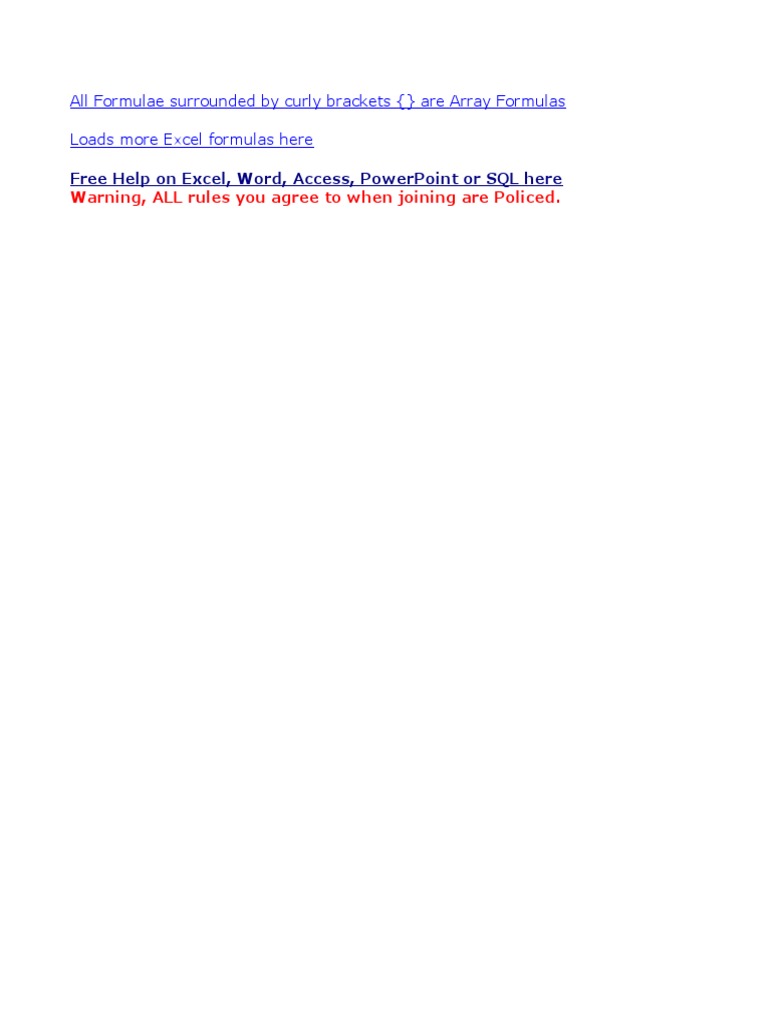 Nifty Formulae | PDF | Data | Computer Programming