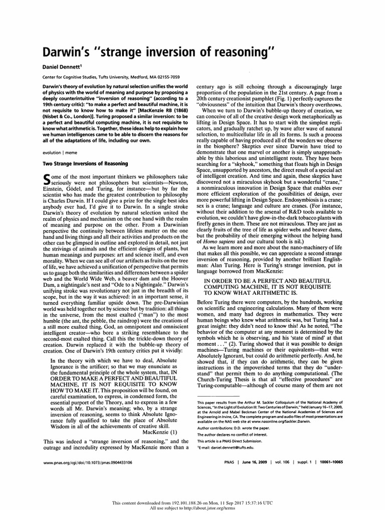 Darwin's Inversion of Reasoning Explained | PDF | Charles Darwin ...