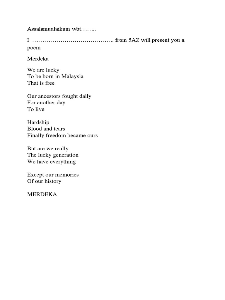 Poem Merdeka Pdf