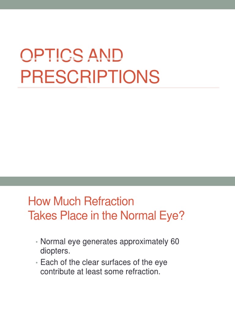 Optics Prescriptions PDF Glasses Lens (Optics)